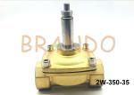 Water Pneumatic Solenoid Valve AC 220V 1.25 Inch Thread Connection 2W-350-35