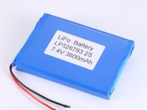 China LP526793 7.4V Li Ion Battery Manufacturers Lithium Polymer Batteries with CC/CV Charge Method wholesale