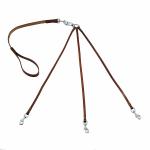 3 Way Handmade Dog Leather Leashes For 3 Dogs 360° Swivel Rotate Freely