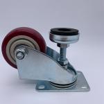 2.5 Inch Red PU Wheel Caster with Leveling Feet