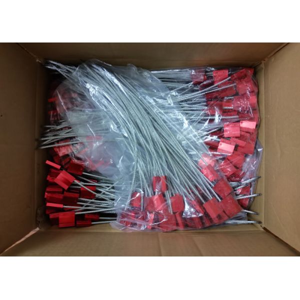 Galvanized Steel Wire Cable Security Seals 26*26mm Markable Area Laser Printed