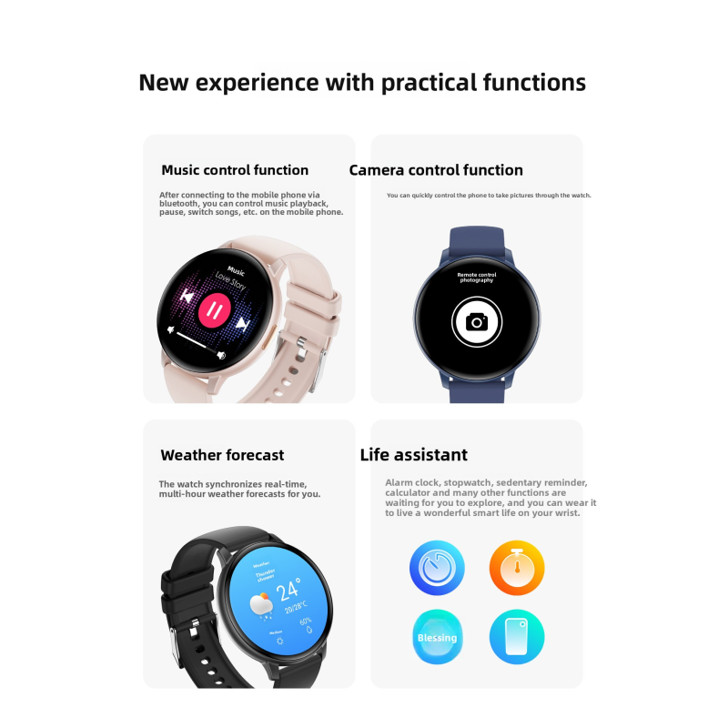 The smartwatch T6 is thin, light, fashionable, Bluetooth call, multi-functional sports watch, and a health monitoring voice assistant