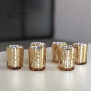 China Decorating Votive Candle Holders For Wedding Event Small Glass Cup Glitter Personalized on sale
