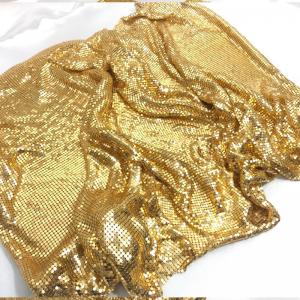 China Fashion Gold Metal Mesh Fabric Metallic Cloth Sequin Use For Apparel Table Runner Curtains Shoes Bags Home Decoration wholesale