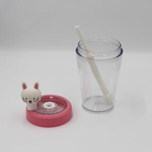 China Kid Cartoon Plastic Tritan Straw Bottle Portable And Eco Friendly wholesale
