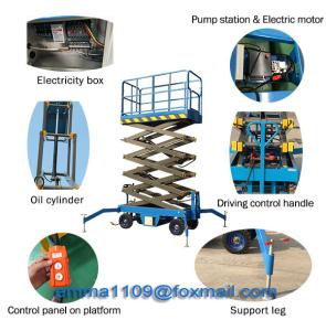 China Hot 110v to 240v 50hz Electrical Battery Control Hydraulic Self Propel Scissor Lift wholesale