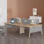 Modern Open Modular Workstation Office Desk 2 3 4 Person Office Wooden Staff