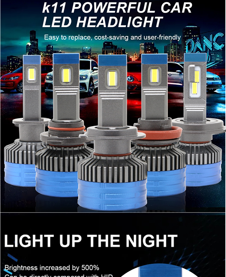H4 H7 H11 LED Car Headlight Bulbs 3570 Csp 9006 BH4 H8 Led Fog Lamp For Motorcycle
