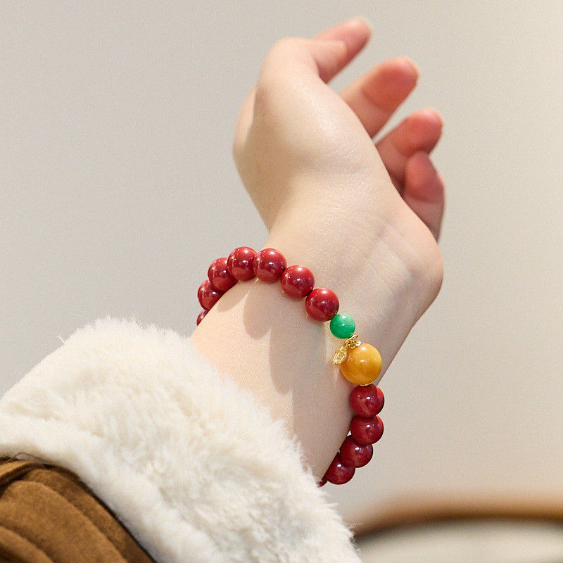 Feng Shui Bracelet Cinnabar Bracelet, Cinnabar PiXiu Bracelet Prayer Beads Dragon Protection Bracelet For Men Women, Red Bead Bracelets Jewelry Gifts