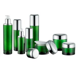 China Round Cosmetic Pump Bottle Luxury Empty Containers 50ml 120ml Acrylic wholesale