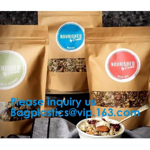 Custom Print Biodegradable Foil Packaging Soft Zipper Stand Up Bottom Gusset Plastic Drinking Pouches Bags With Straws