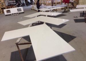 China L - Sharped Quartz Bathroom Vanity Tops , White Kitchen Quartz Countertops wholesale