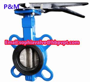 China DIN cast iron wafer butterfly valve with pin wholesale