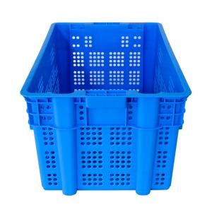 China Plastic Mesh Crate Nest Stack Vented Plastic Basket for Turnover Storage Customized Logo on sale