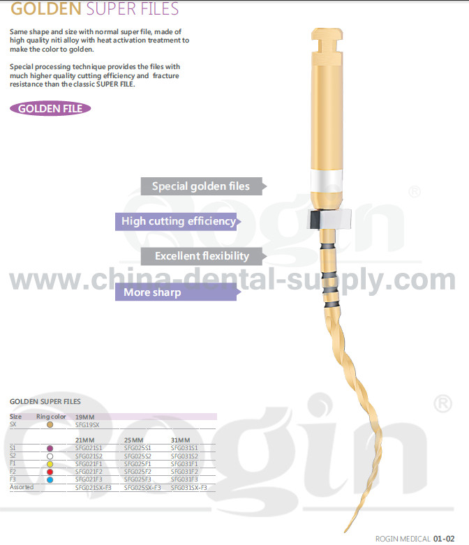 Engine Use Golden Super Dental Endo Files , Niti Aolly Heat Activation Files