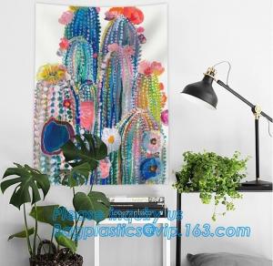 China wholesale Digital Printed Cactus Tapestry Custom Print home decor mandala bohemian wall hangings tapestry bagease packag wholesale