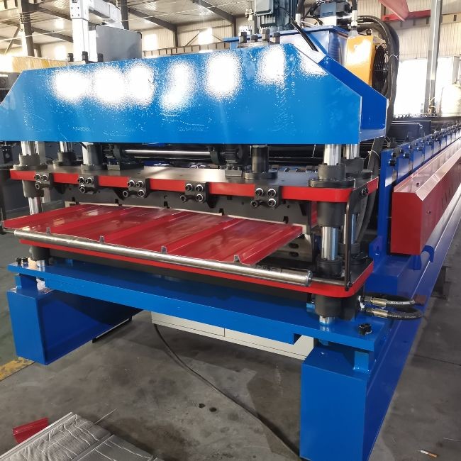 Hydraulic Cutting Metal Sheet Roll Forming Machine PLC Control Trapezoidal Roll Forming Machine