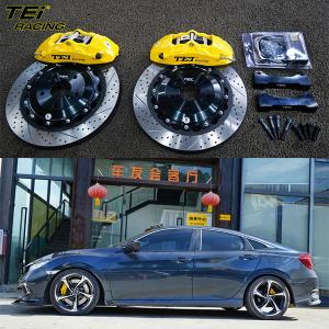China Front Big Brake Kit 4 Piston Caliper With 355x28mm Rotor BBK Auto Brake System For Honda Civic 18 Inch Car Rim wholesale