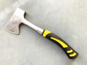 China 600G Size Forged Steel Materials Ax With Solid Steel Curved Handle And Yellow Color Gum Cover wholesale