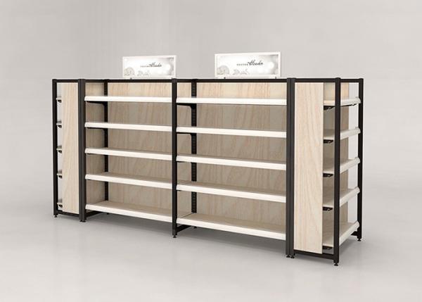 Nakajima Style Wooden Metal Shelving Unit Multi Storey For Supermarket /