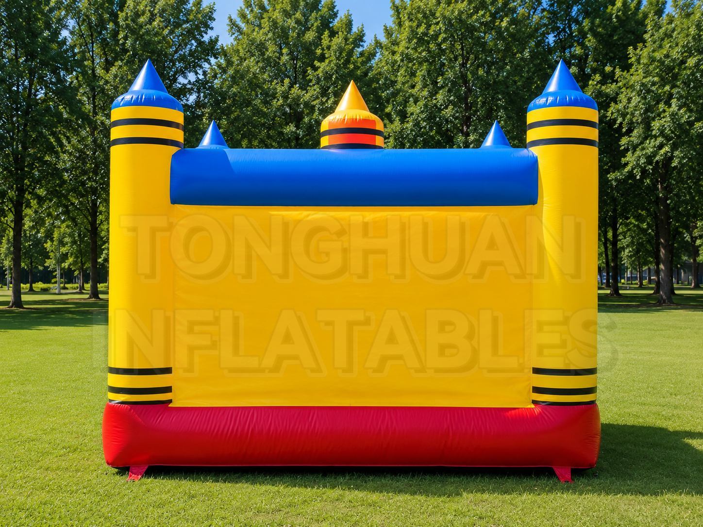 Custom Inflatable Bounce House with Slide and Smiley Theme for Children Events Parks and Commercial Projects