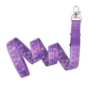 China Customized Purple Nylon Fabric Lanyard With Measuring Tape Scale Advertisement Logo Marketing Tool wholesale