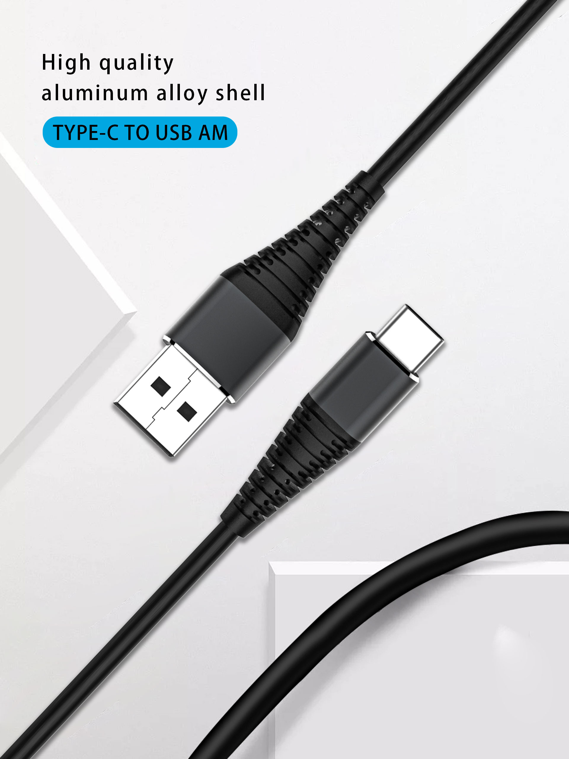 Nylon 3A 3Foot Black 2.0 USB Type C Charging Cable Black Color For LG G5