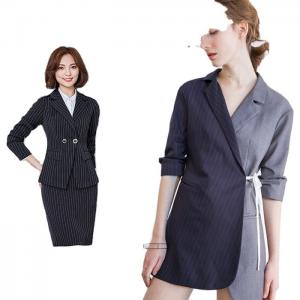 China Elegant Women Dress 95% Polyester 5% Viscose Plain Stripes Fabric For Woolen Blazer Fabric Suits on sale