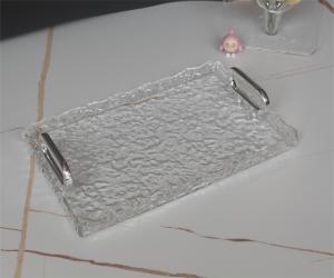 China Stylish Clear Stone Finish Acrylic Tray Plexiglass Serving Tray Modern Style wholesale