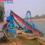 Main Engine Cummins Weichai Durable Hull Chain Bucket Gold Dredger for Diamond