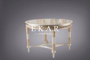 China Living Room Europe Style Hand Carved Round Coffee Table Tea Table FLN-M-CJ401 on sale