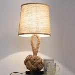 American Table Lamp retro rope cloth loft art bedside lamp bedroom rope table