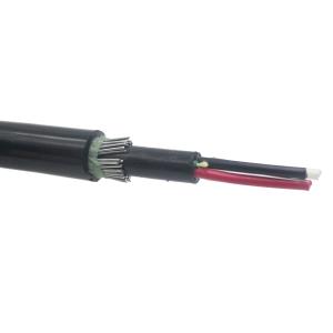 China Stranded Loose Tube 24 Cores 48F SM Single Mode Fiber Optic Cable Composite GDTS for Aerial Duct Hybrid Armoured Construction wholesale