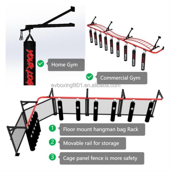 Professional Boxing Bag Stand Foldable Adjustable Track Punching Bag Support