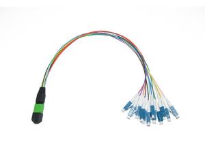 China MPO/MTP to LC duplex 12 core ribbon fiber fanout Patch Cord wholesale