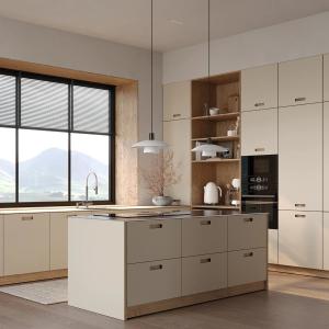 China Factory Luxury Price Automatic Villa Complete Melamine Kitchen Cupboards Set Modern Flat Panel Cabinets Custom Kitchen Cabinets wholesale