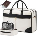 Large Beige Carry On Overnight Duffle Airplane Approved Travel Bag with Laptop