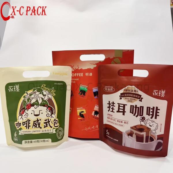 Coffee Bags with Valve Black High Barrier Aluminum Foil Flat Bottom Standing