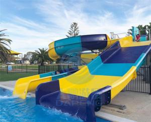 China Fiberglass Swimming Pool Water Slide West Beach Parks Resort Aqua Slide Sets on sale