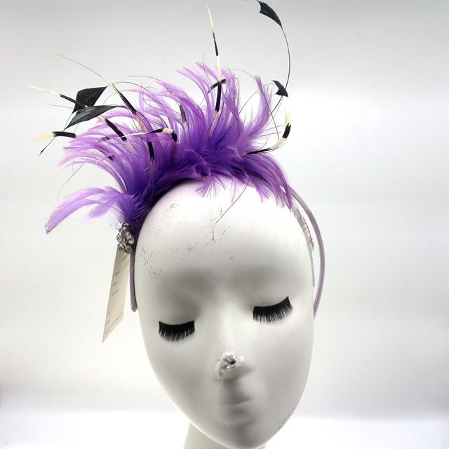 Hackle Feather Fascinator Headband Flower Millinery Supplies For Party Hair Decoration