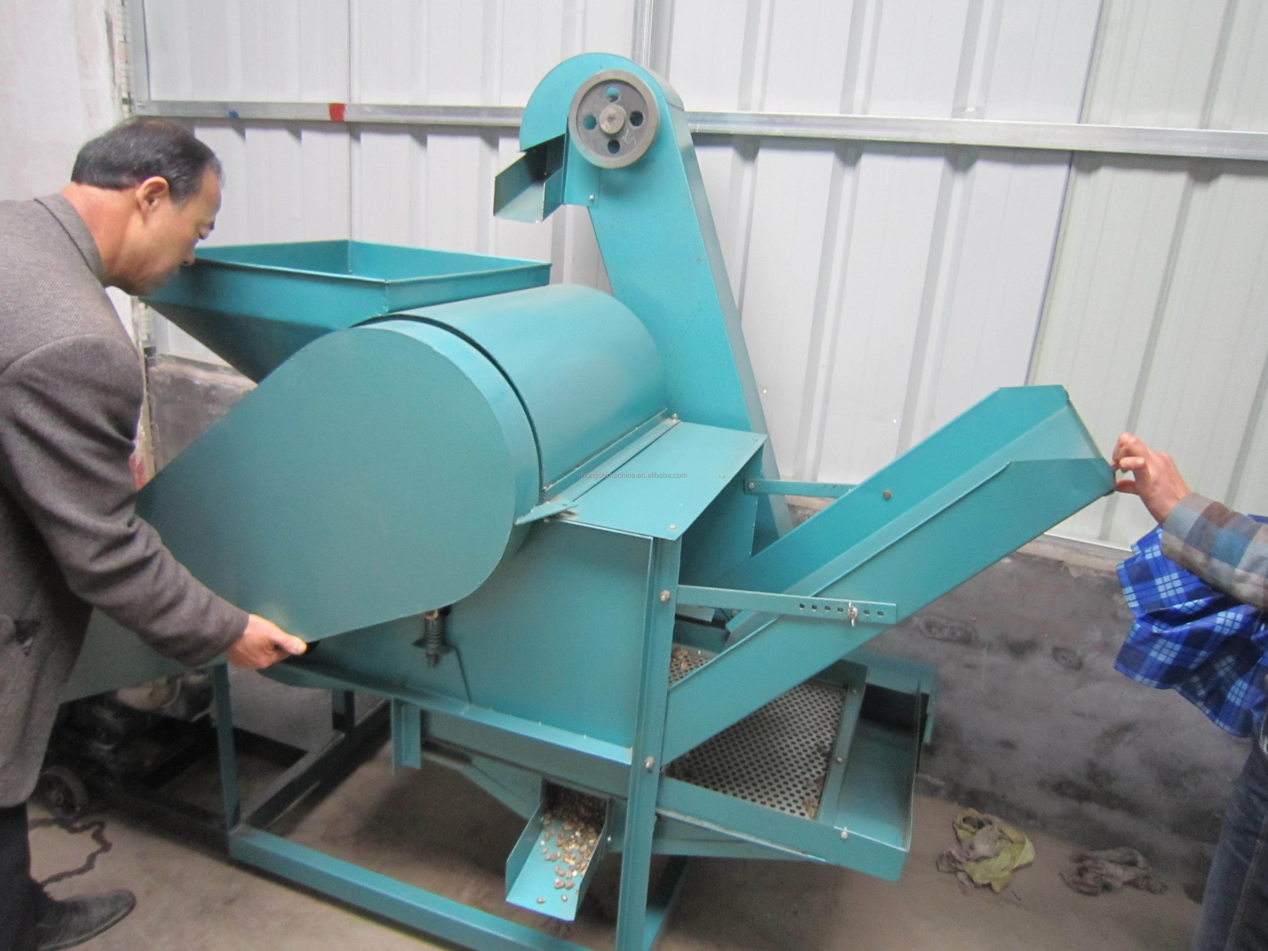 1000-1200kg/h Fiber Decorticating Machine , Diesel Castor Beans Peeling Machine