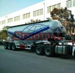 40m3 Powder Cement Tanker Trailer , 6 / 12 Tyre Heavy Duty Cement Bulker Trailer