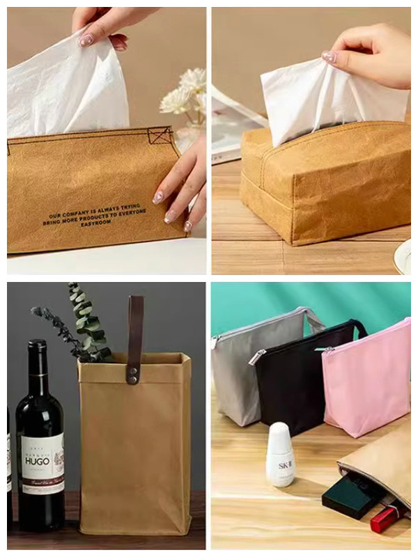 0.3mm 0.55mm 150cm Width Brown Crinkles Prewashed Kraft Fabric For Mkaing Hand Bags 
