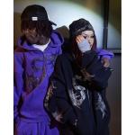 Streetwear Y2k Unisex Full Face Zip Up Bling String Hoodie Set 100% Cotton