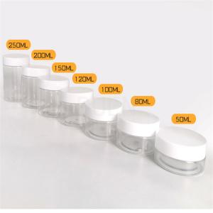 China 68 Teeth Empty Plastic Cosmetic Jars Wild Mouth With White Plastic Cap wholesale