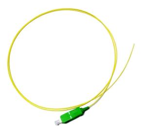 China 0.9mm SC / APC 9 / 125um Fiber Optic Patch Cord Single Mode / Simplex Fiber Optic Pigtail wholesale