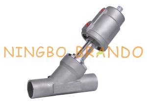 China 1 1/2'' DN40 PN16 Welded Pneumatic Angle Seat Valve Double Acting wholesale