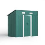 Color Steel Plate Metal Garden Storage Shed 2 Air Vent for Tools Bike Galvanized