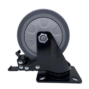 China 5 Inch Durable Wear Resistant TPR Swivel Plate Caster with Brake​ wholesale
