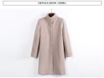 fashion high collar ladies elegant pure cashmere coat